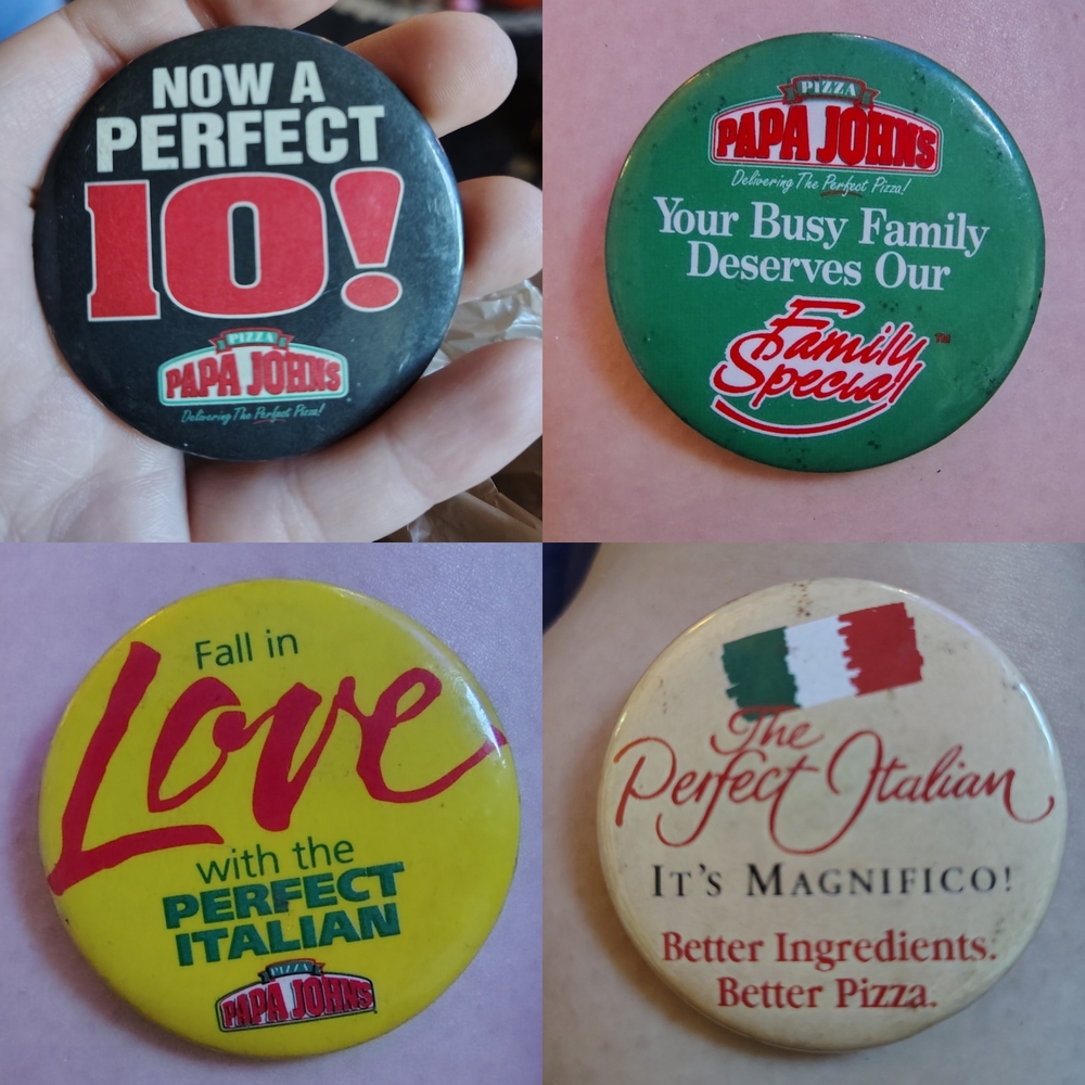 Papa John's Vintage Button Set